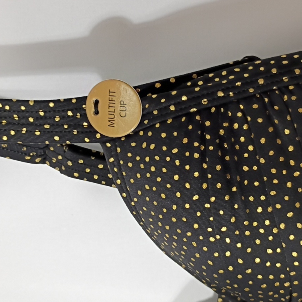 NWT Nip Tuck Swimsuit One Piece Black And Gold Multi Fit Cup Women's Size 4 - Picture 4 of 11